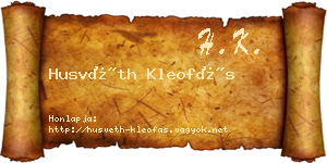 Husvéth Kleofás névjegykártya